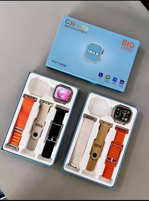 C39 ULTRA HRYFINE PREMIUM 4 IN 1 SMARTWATCH MEN FREE WATCH STRAP