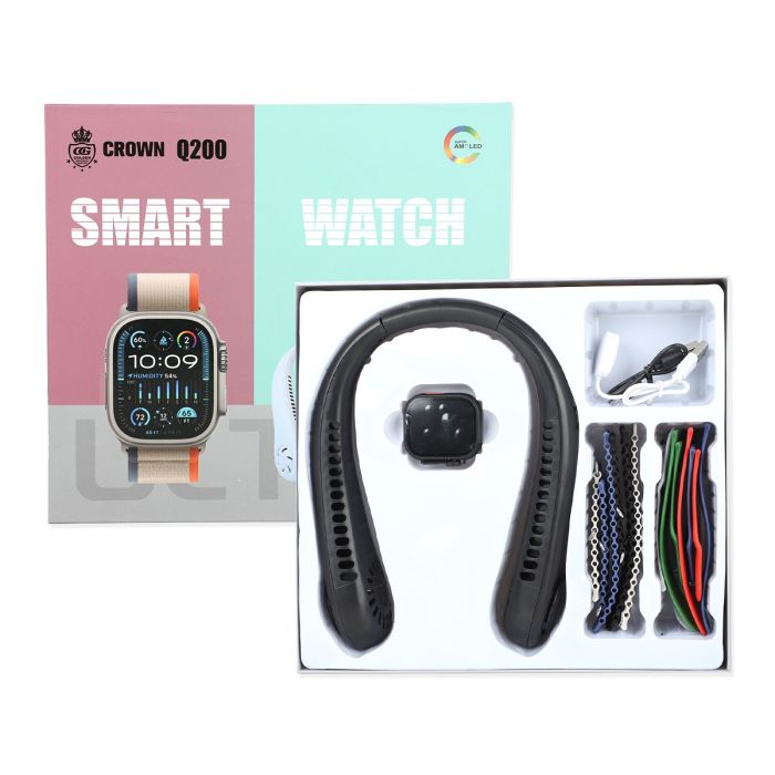 Crown Q200 Smartwatch with Neckfan