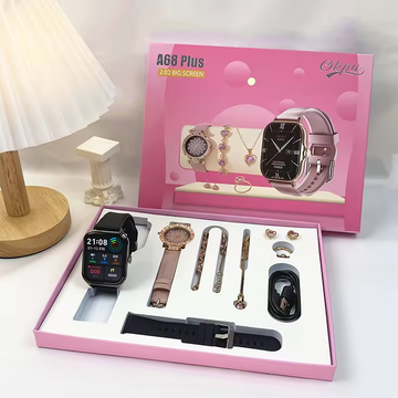 2026 Smart Watch A68 Plus Lady Girl Smart Watch Suit Gift Box Packaging for Women Best gift ever.