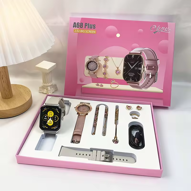 2026 Smart Watch A68 Plus Lady Girl Smart Watch Suit Gift Box Packaging for Women Best gift ever.