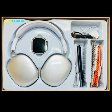 CROWN C6 Ultra 2 Smart Watch Combo | 2.20” AMOLED Display | Health & Fitness Tracker | Heart Rate, SpO2, BP & Sleep Monitoring | Sports Modes | Waterproof | Wireless Headphones + Extra Straps | iOS & Android Compatible