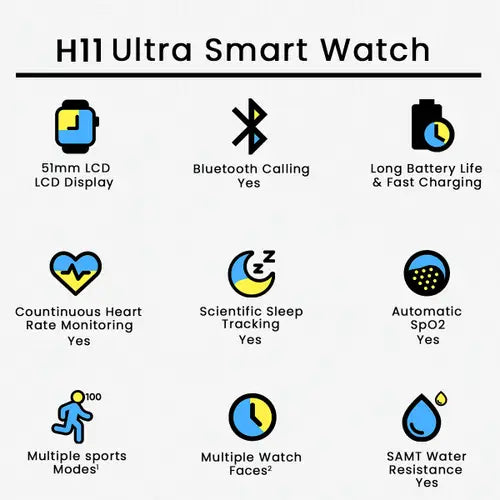 H11 Ultra Smart Watch Bluetooth Call Series 8 NFC